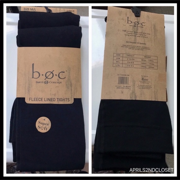 B.O.C. 2 BLACK FLEECE LINED TIGHTS A2C - Picture 13 of 16
